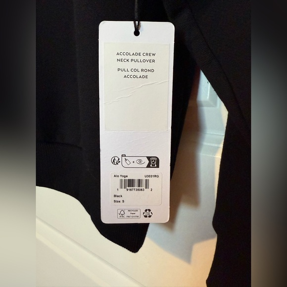 NWT! Alo Accolade Crew Neck Pullover Black, Size Small (4-6)! - Picture 9 of 10